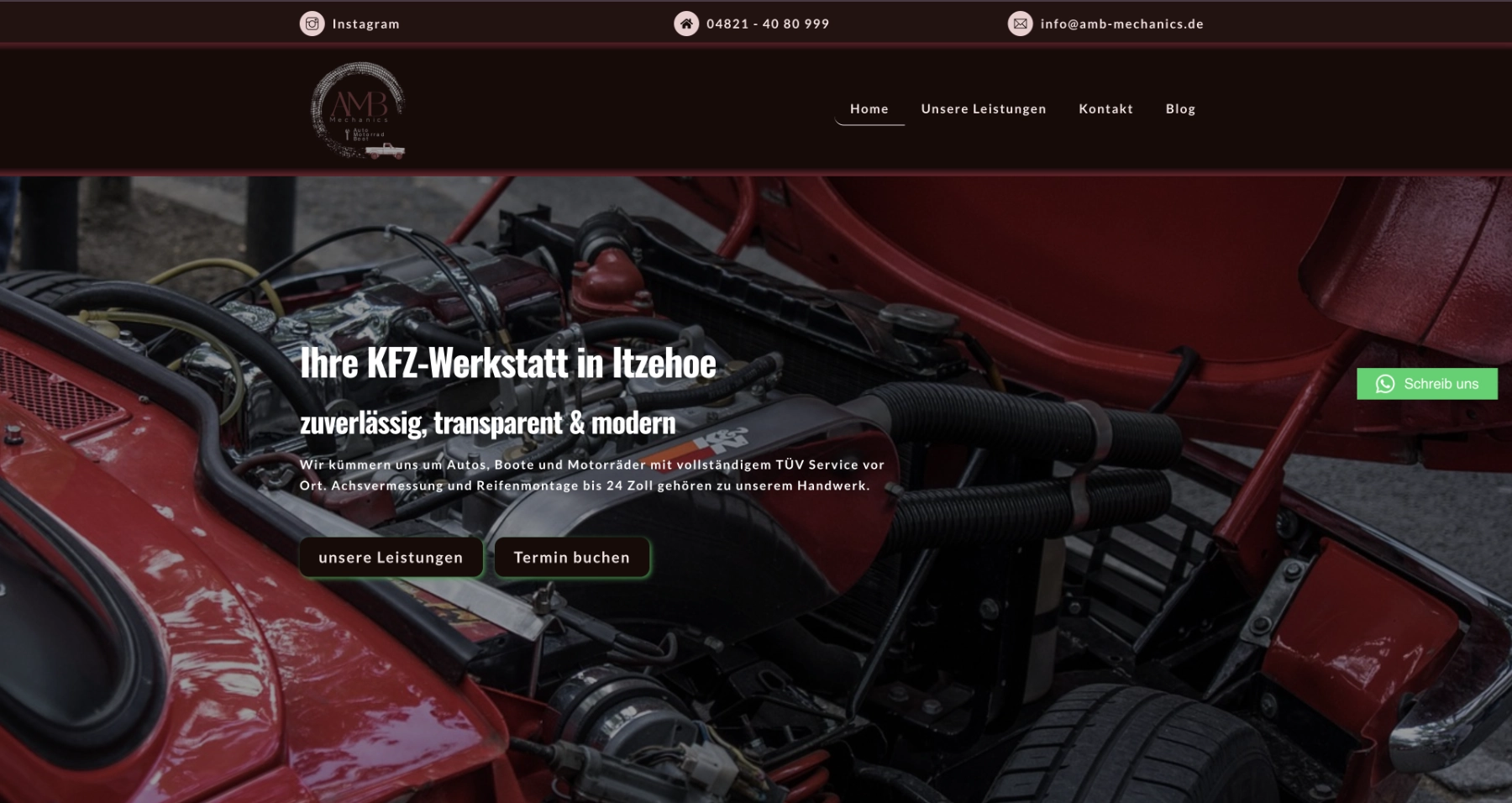 AMB Mechanics – Website-Vorschau