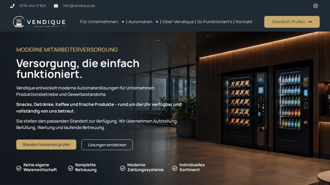 Vendique – Website-Vorschau