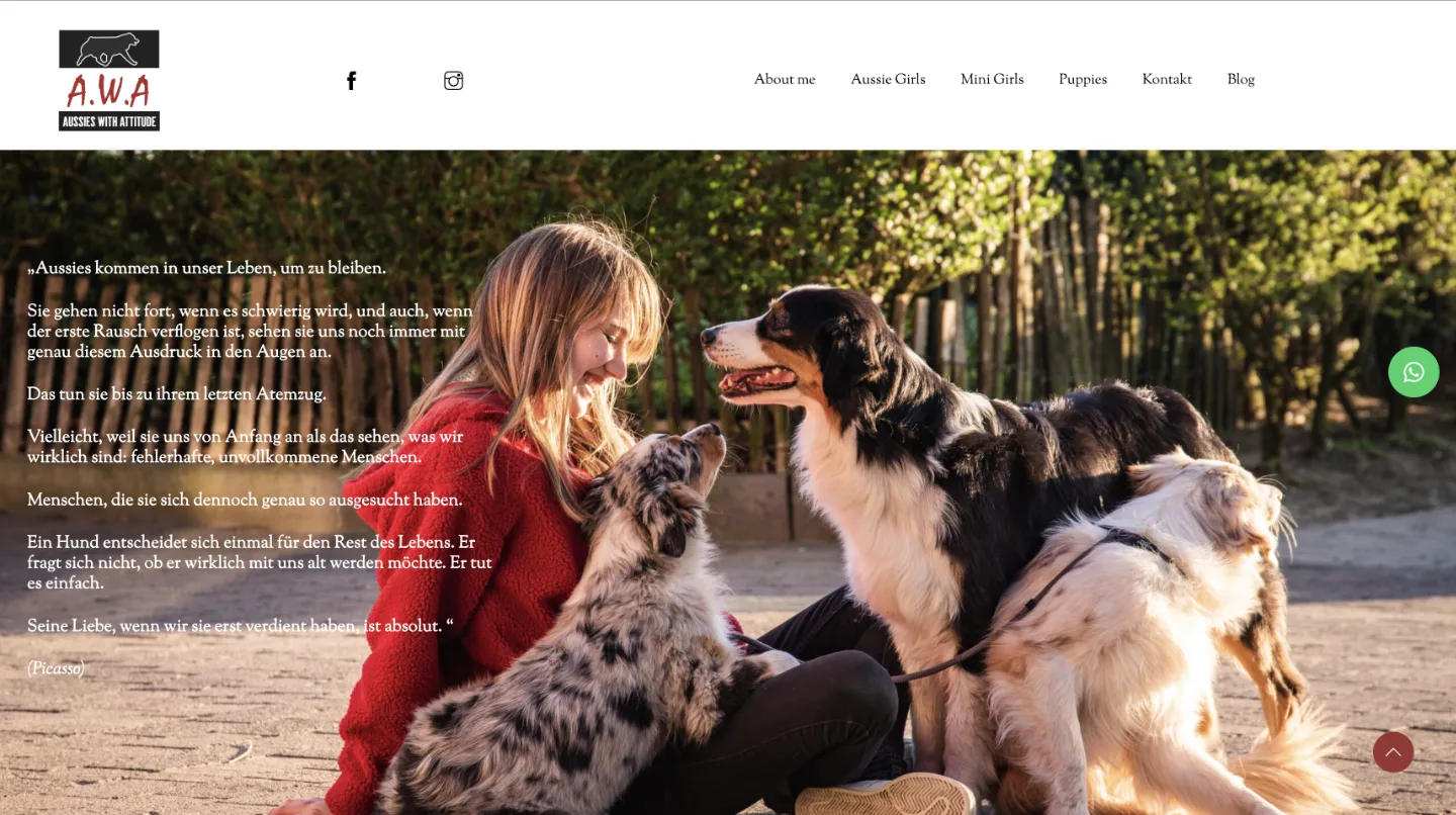 Aussies with Attitude – Website-Vorschau