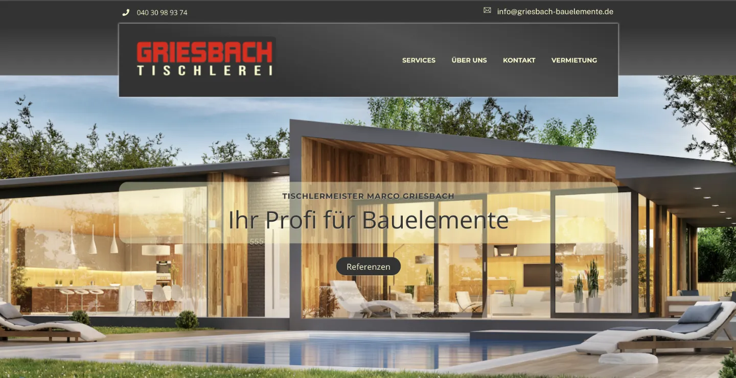Griesbach Bauelemente – Website-Vorschau
